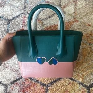 Dagne Dover Green and Pink Crossbody Bag